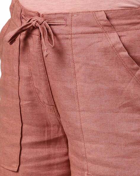 Buy GO COLORS Wine Womens 2 Pocket Solid Pants | Shoppers Stop