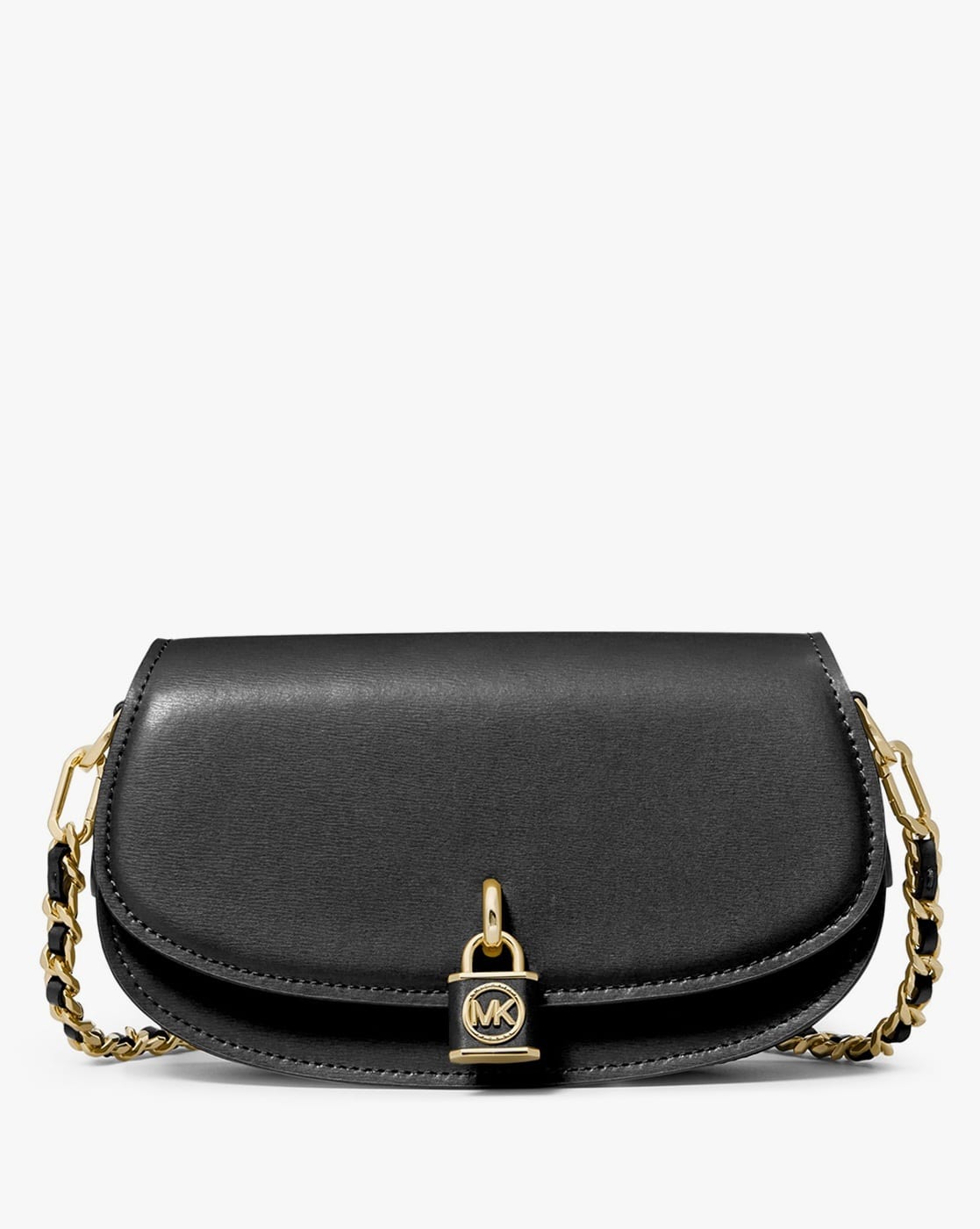 Buy Michael Kors Mila Small Leather Shoulder Bag Black Color