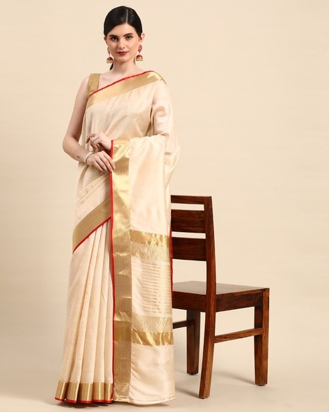 Buy Saree Mall Brown Printed Saree With Unstitched Blouse for Women Online  @ Tata CLiQ