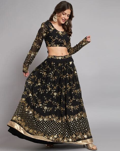 Buy Black Lehenga Choli Sets for Women by BLACK SCISSOR Online