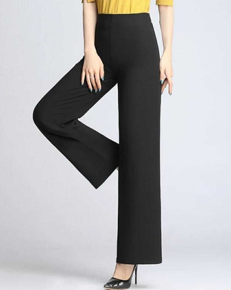 2014-New-Winter-Autumn-Fashion-Formal-Womens-Wide-Leg-Black-Trousers-Fall-Female-Elegant-High-…  | Womens summer fashion outfits, Pants for women, High waisted pants