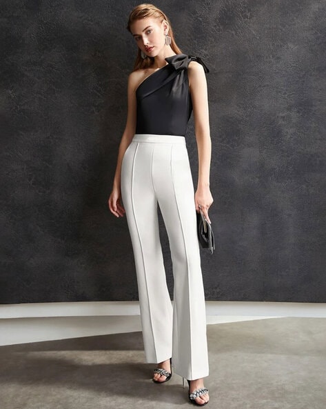 Buy White Trousers & Pants for Women by VISIT WEAR Online