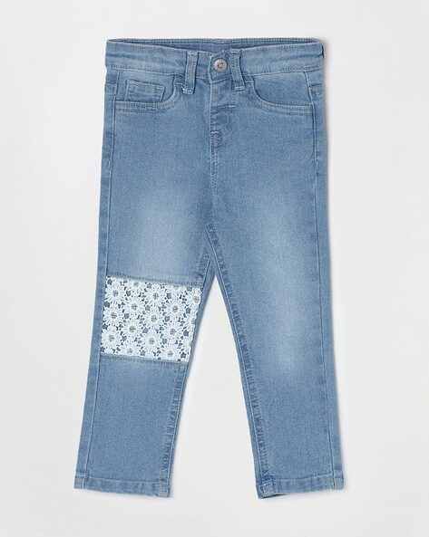 PAPER LACE - Distressed Heart Jeans | Eclectic Ruby Red