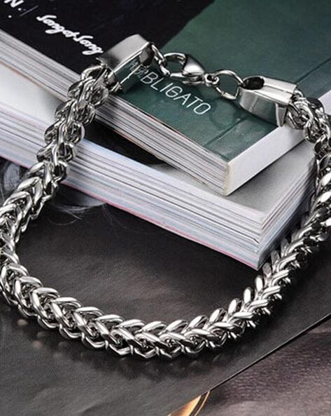 Silver Chain Bracelets for Men, Cuban Link Bracelet for Men Silver