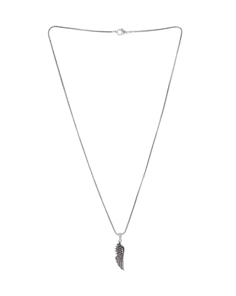 VIRAASI Necklace : Buy VIRAASI Men Silver-Toned Angel Wing Pendant with  Chain Online