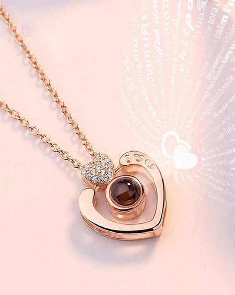 Fashionable western stylish korean RisingMoon Gold Plated Moon And Sun  Crystal 100 Language | Love You