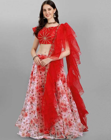 Buy Designer Sarees, Salwar Kameez, Kurtis & Tunic and Lehenga Choli.Marvelous  Red Lehenga Choli