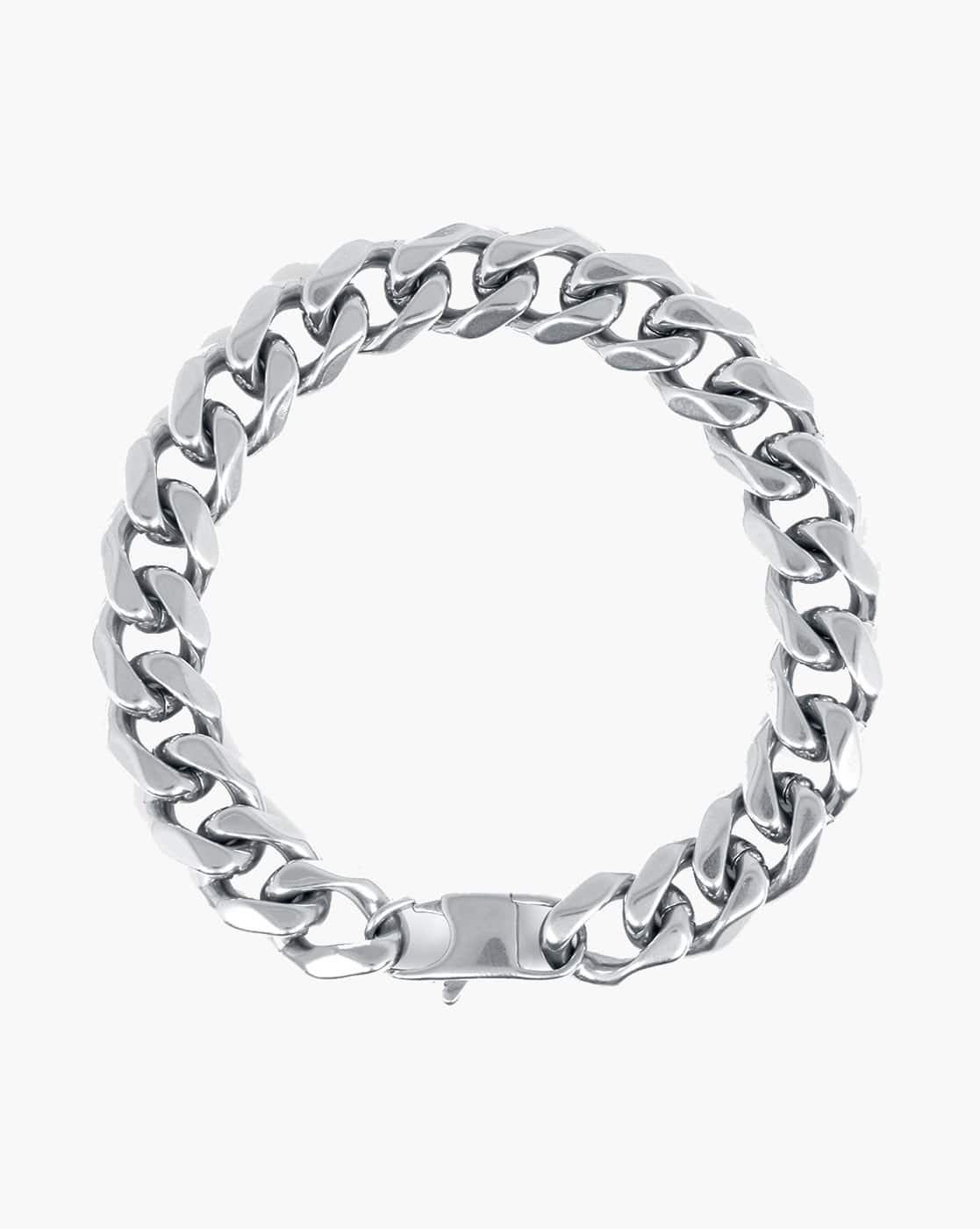 Buy Silver-Toned Bracelets & Kadas for Men by Yellow Chimes Online