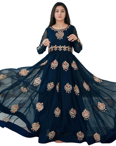 Buy Navy Dress Material for Women by Fashion Basket Online  Ajiocom