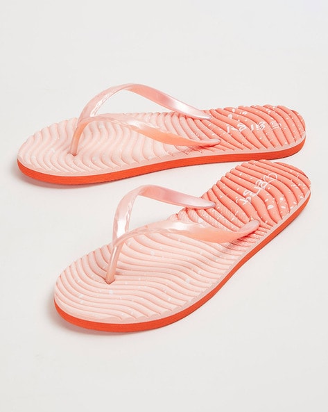 Womens orange 2025 flip flops