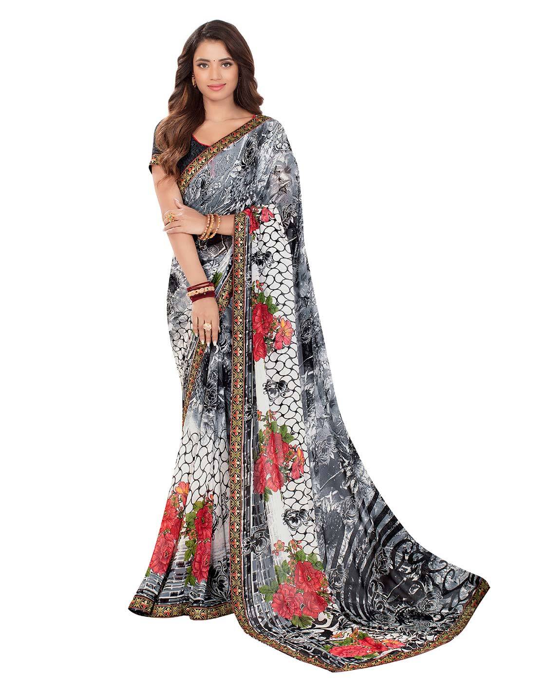 Buy Purple Sarees for Women by SAINOOR Online | Ajio.com