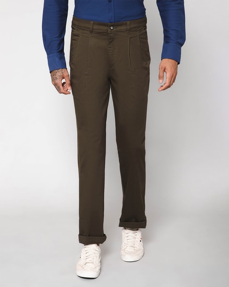 Buy Cantabil Men Khaki Cotton Regular Fit Casual Trouser  (MTRC00067_Khaki_30) at Amazon.in