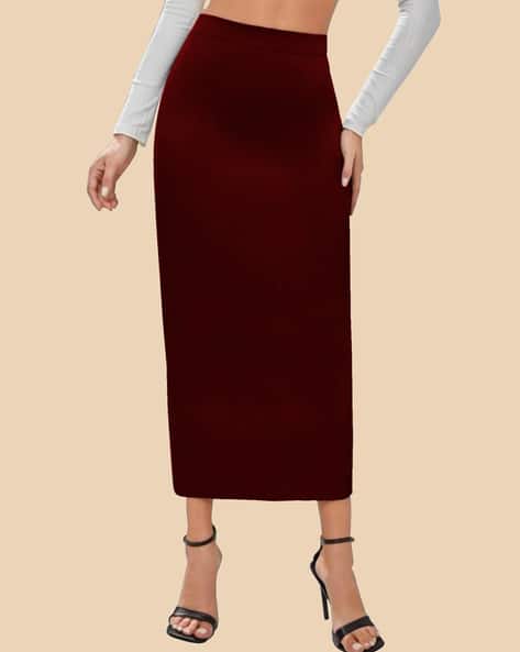 High-Rise Pencil Skirt with Slit