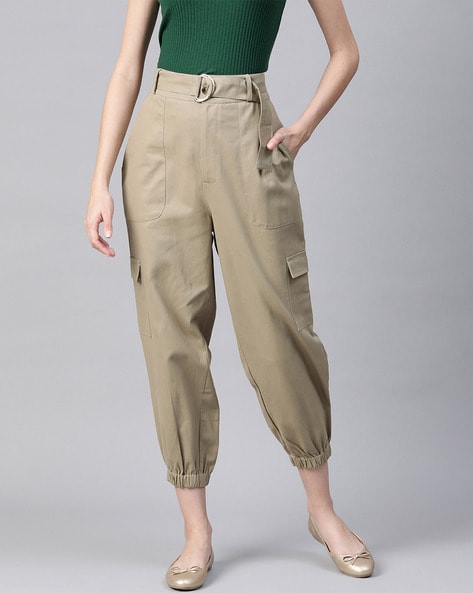 Buy Khaki Trousers & Pants for Women by Rare Online | Ajio.com