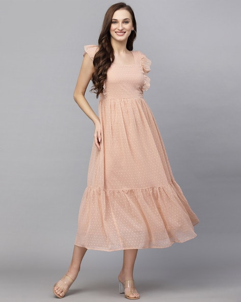 Peach color one store piece dress