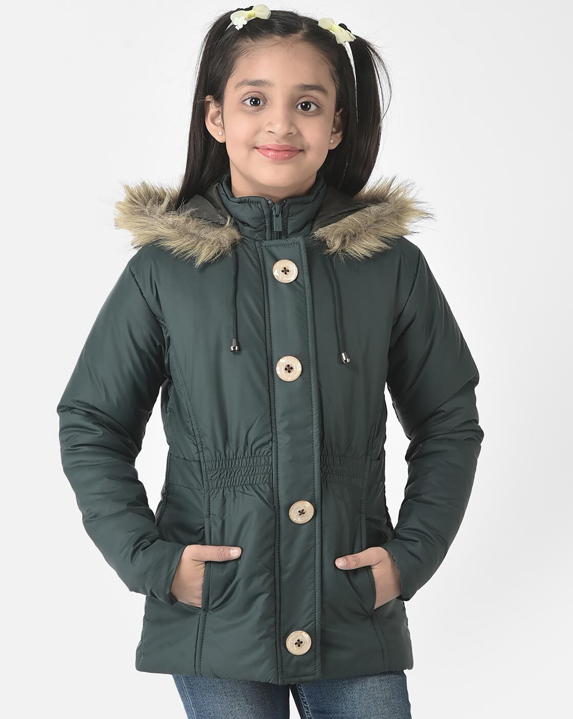 Buy online Girls Green Hooded Bomber Jackets from winterwear for Women by  Crimsoune Club for ₹1399 at 48% off | 2024 Limeroad.com