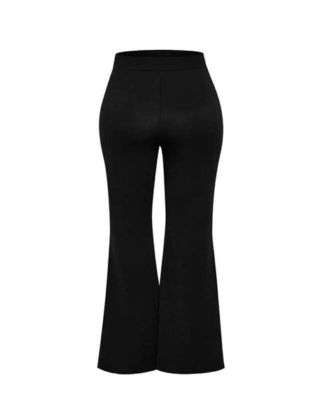 Twenty Dresses by Nykaa Fashion Trousers and Pants  Buy Twenty Dresses by  Nykaa Fashion Basics Black Textured Fit And Flare High Waisted Pants Online   Nykaa Fashion