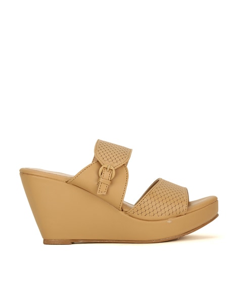 Light best sale tan wedges