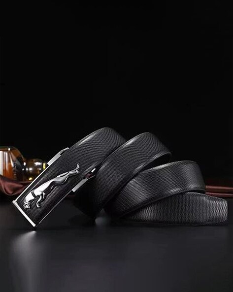 Winsome Deal Men Casual Black Genuine Leather Belt Black1 - Price