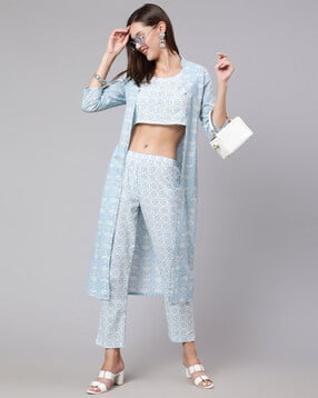 Floral Print Pants Suit Set-image-49