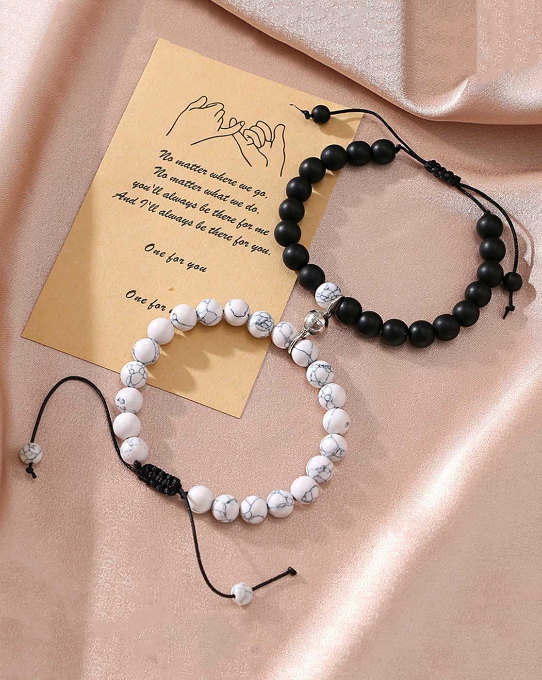 Valentine's day gift long distance relationship bracelet couples bead  bracelet gift for boyfriend