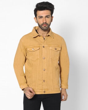 Mustard yellow shop denim jacket