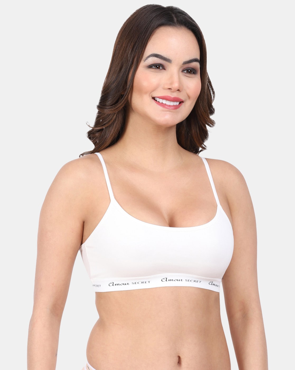 Buy Amour Secret Padded Non-Wired Full Coverage Cami Bra - Pink at