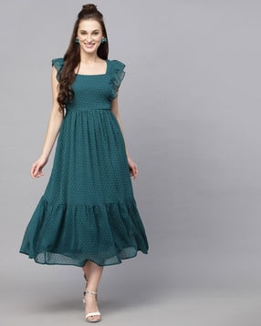 aayu-all about you Swiss-Dot Square-Neck Tiered Dress-picture-12