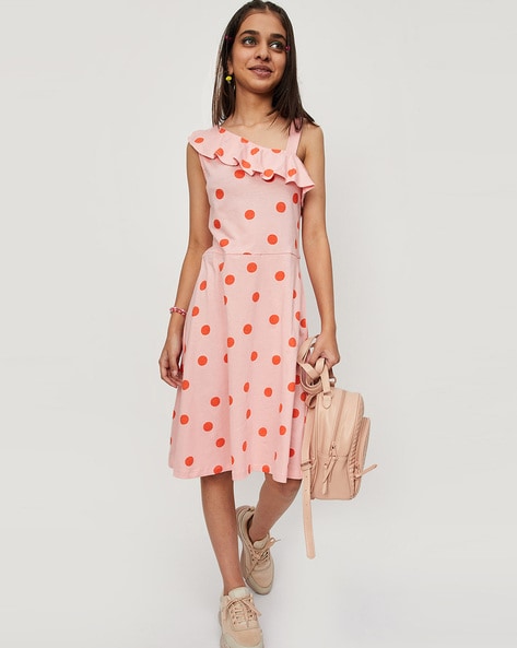 Pink Polka-Dot Cotton Frock | Buy Online | Skin Friendly | Titapu