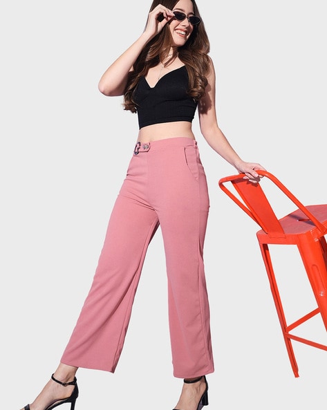 Relaxed Fit Ankle Length Dark Peach Trouser