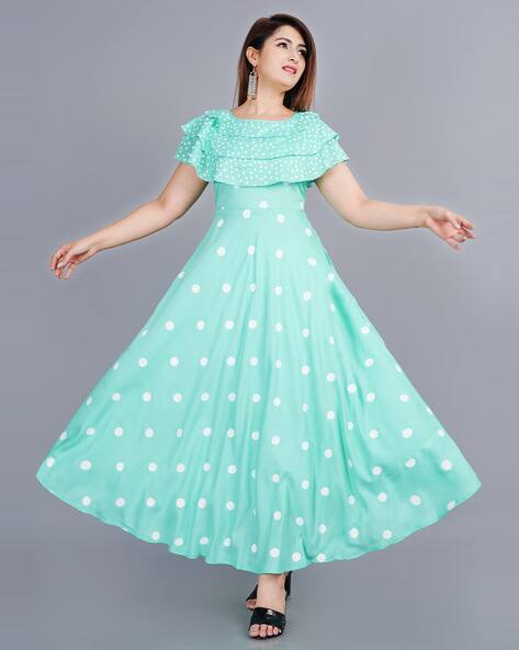 Polka-Dot Print Fit Flare Dress