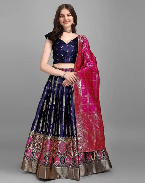 Buy Sky Blue And Pink Designer Wedding Wear Lehenga Choli | Designer Lehenga  Choli