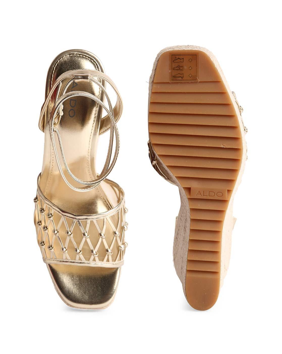 Buy ALDO Gold Womens Casual Wear Sandals | Shoppers Stop