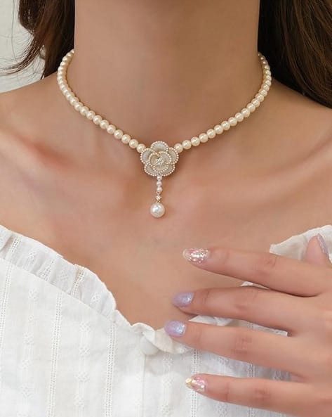 Jewels galaxy Gold-Plated Pearls Short Necklace