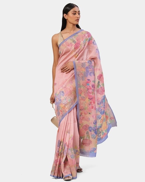 Buy Pink Sarees for Women by SATYA PAUL Online