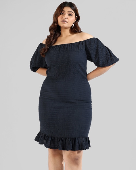 Off shoulder cocktail cheap dress plus size