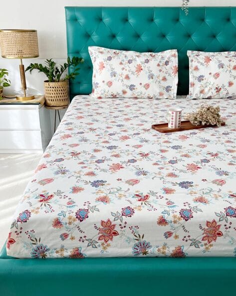 Buy White Bedsheets for Home & Kitchen by Urban Space Online