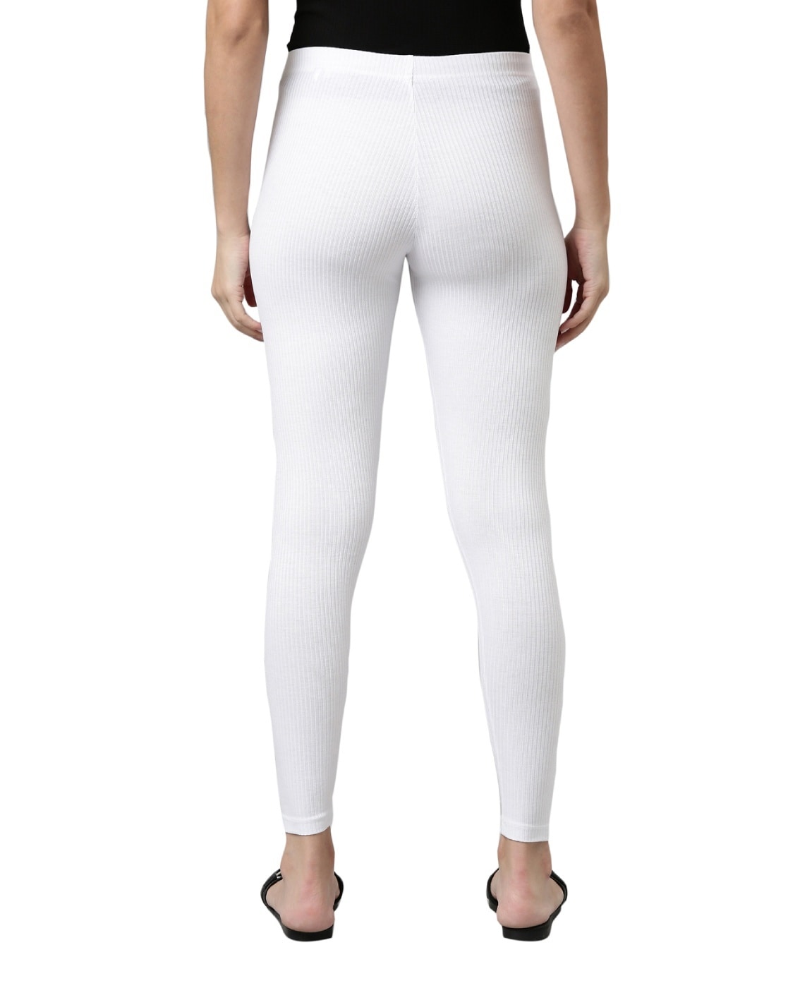 Ribbed Leggings with Elasticated Waist