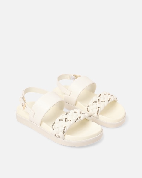 Fluffy discount crisscross sandals