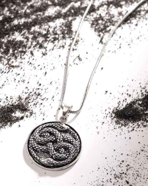 Snake And Cross Chain Necklace - Silver | Fashion Nova, Mens Jewelry |  Fashion Nova