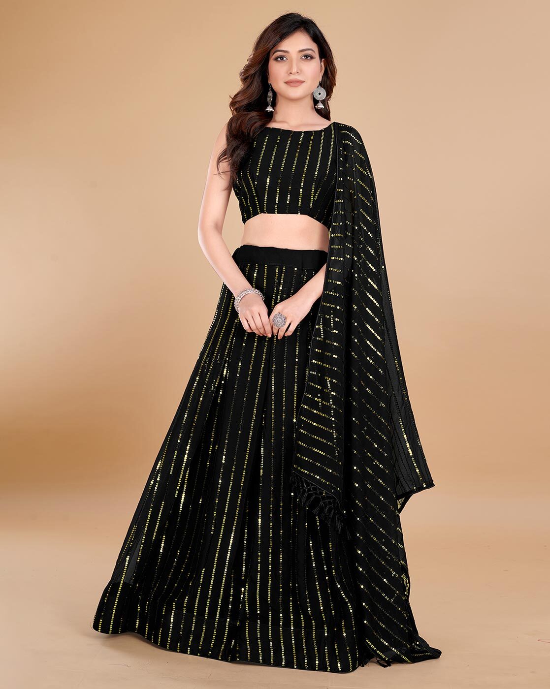 Buy Beautiful Black Partywear Lehenga Choli | Online Shopping - Inddus.com