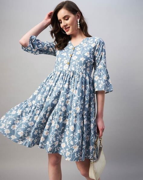 Buy Women's Grey Floral Dresses Online