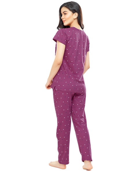 Buy Purple Night LoungeWearSets for Women by ZEYO Online Ajio