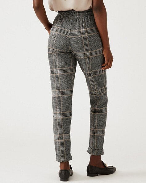 Funki Buys | Pants | Women's Plaid Pants | High Waist Retro