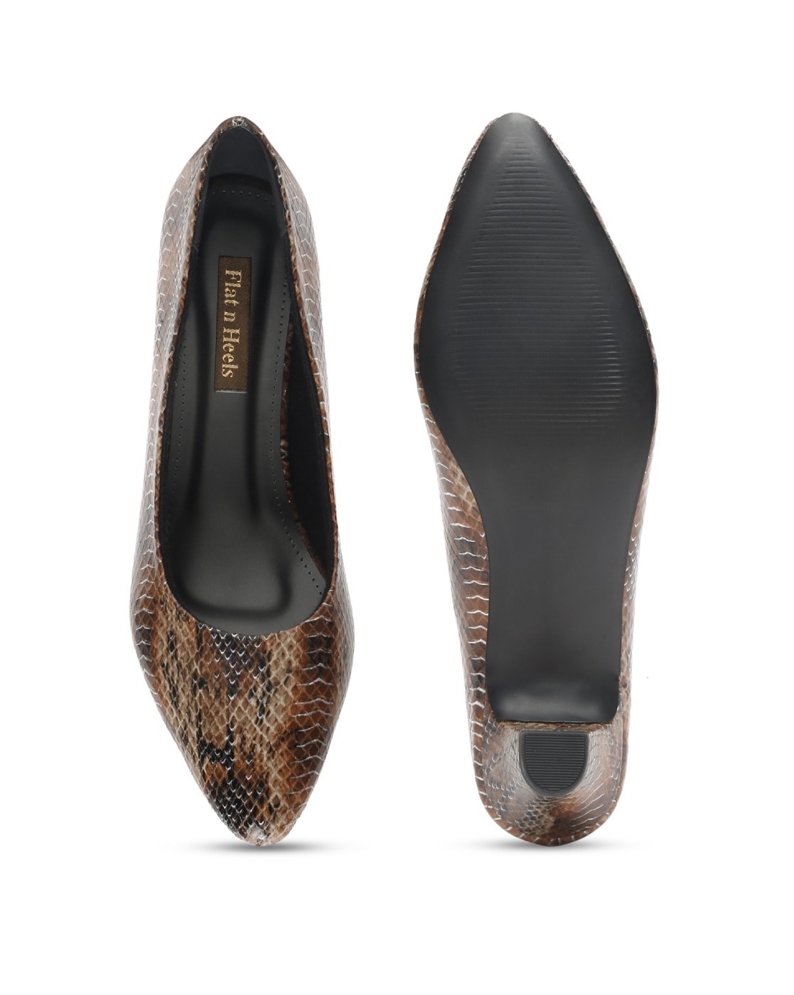 Buy Beige Heeled Shoes for Women by Flat n Heels Online