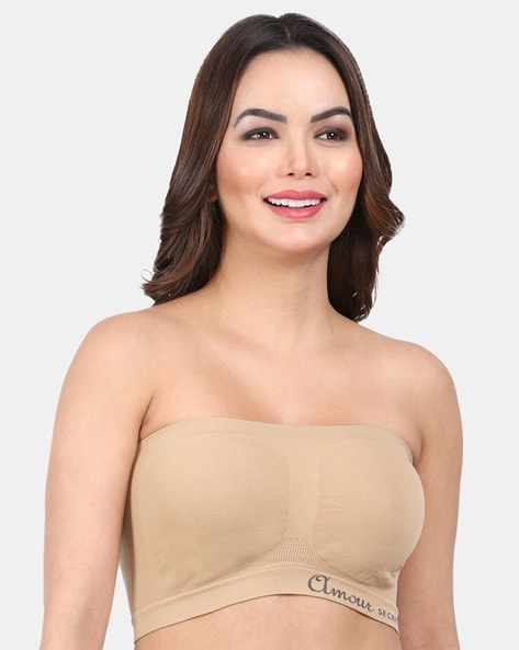 Tube Bra, Strapless, Non Padded and Non-Wired Seamless Tube Bra For Wo –