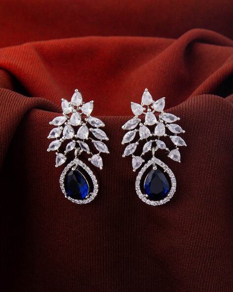 Anne Koplik Royal Blue Crystal Post Earrings – En Reverie