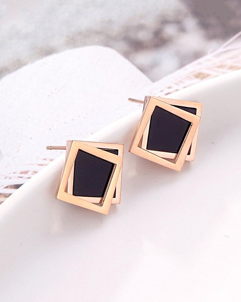 Golden Hanging Fusion Arts Brass Metal Matt Polish Glass Stone Stud Earrings  at Rs 155/pair in Mumbai