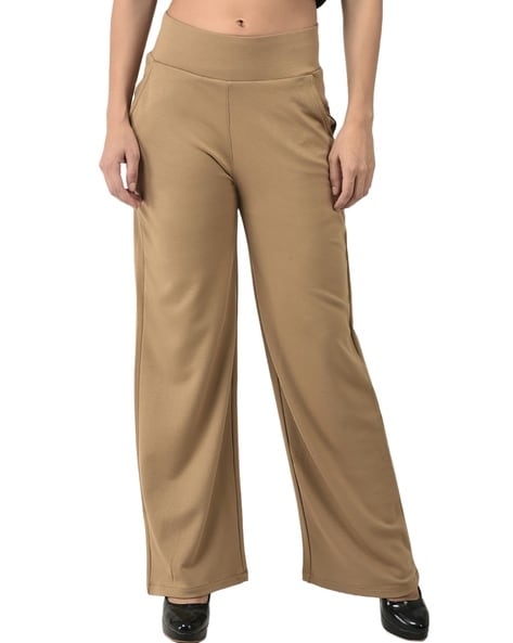 Buy Khaki Trousers & Pants for Women by FNOCKS Online