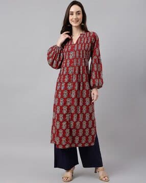 janasya Floral Print Straight Kurta-picture-40